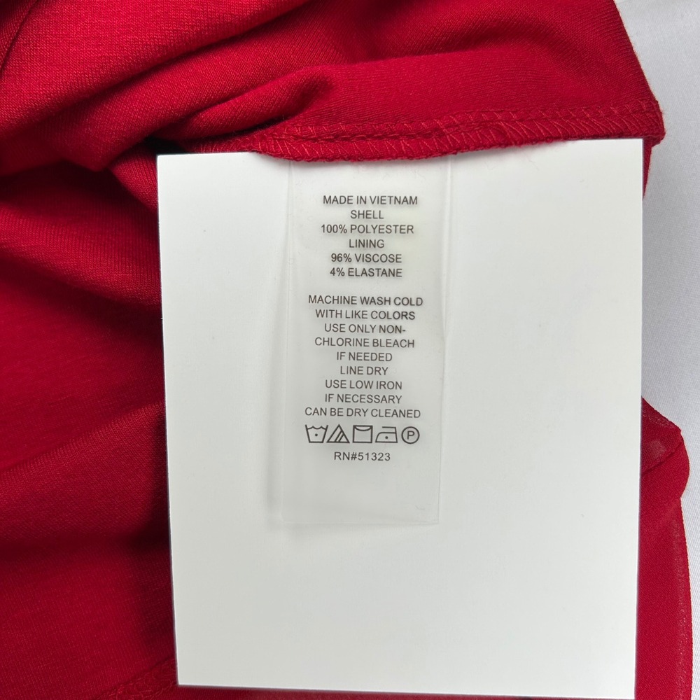 Vince Camuto Womens Red Smocked High Neck Ruffle Bishop Sleeve Blouse‎ XXS NEW - Picture 7 of 8